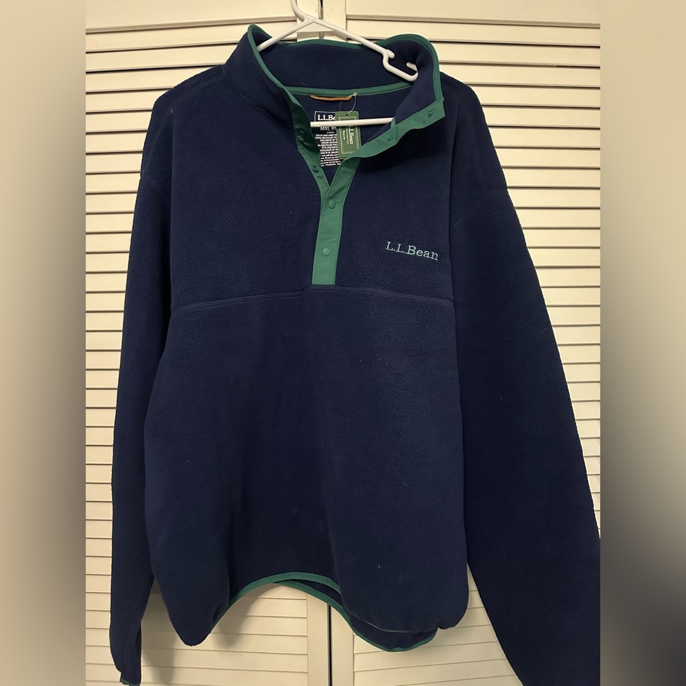 L.L. Bean Sweater Fleece Pullover Blue Men’s Size XL